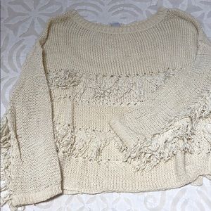 NSF cotton fringe sweater size S